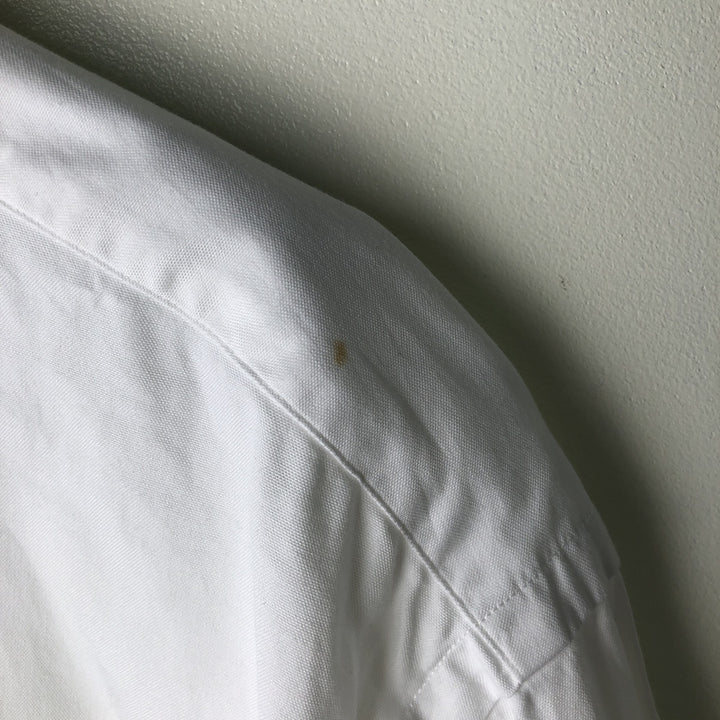 Ralph Lauren YARMOUTH long sleeve button down shirt, men's size M cotton white type Vintage Second Hand