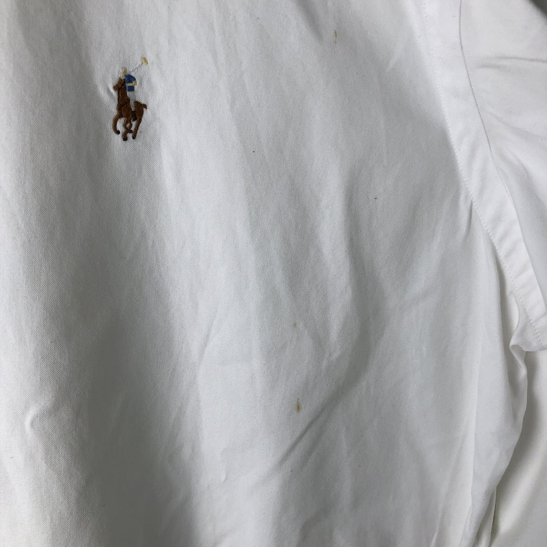Ralph Lauren YARMOUTH long sleeve button down shirt, men's size M cotton white type Vintage Second Hand