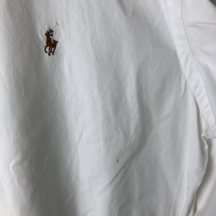 Ralph Lauren YARMOUTH long sleeve button down shirt, men's size M cotton white type Vintage Second Hand