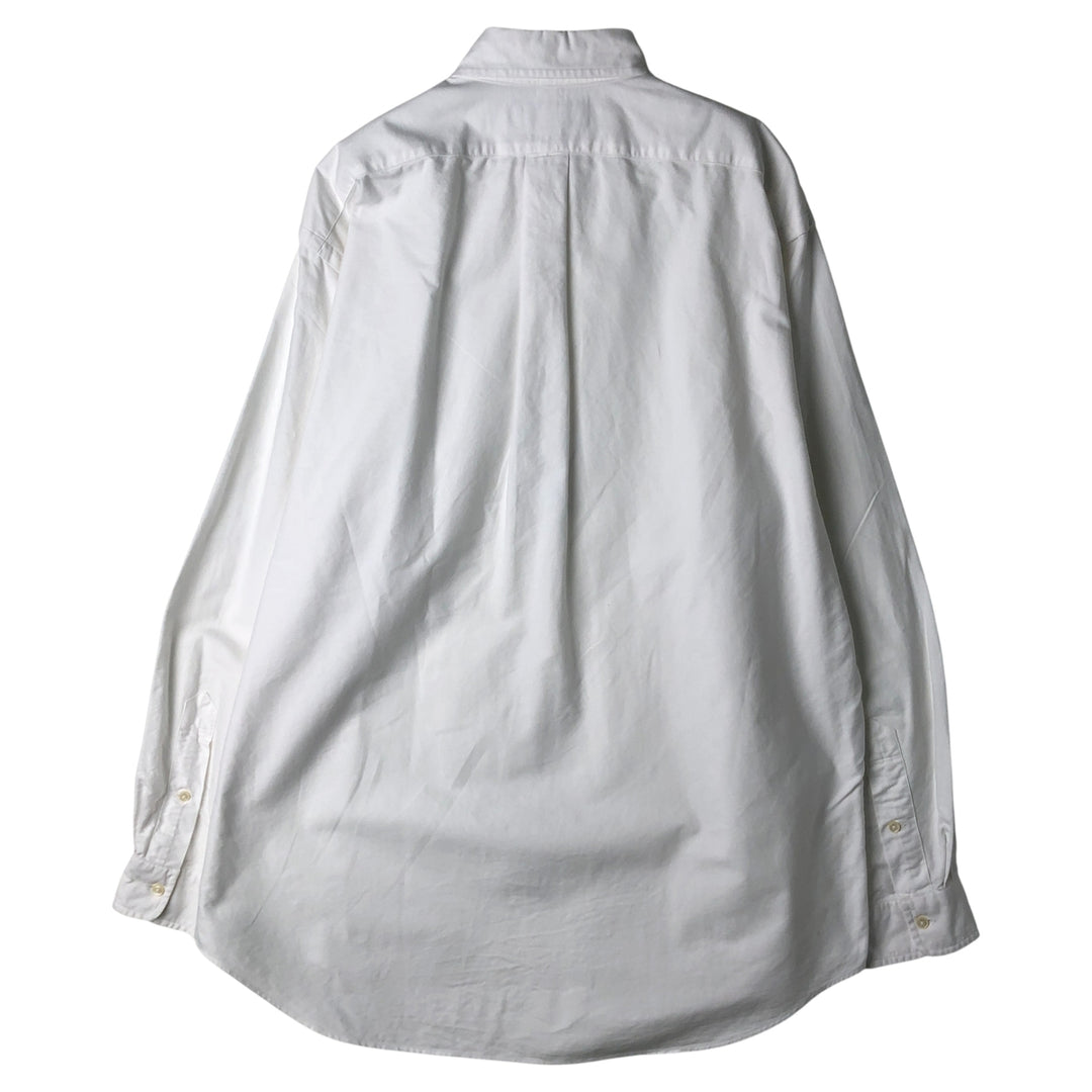 Ralph Lauren YARMOUTH long sleeve button down shirt, men's size L cotton white type Vintage Second Hand