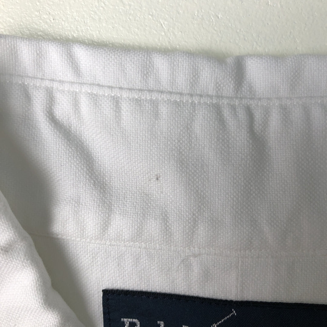 Ralph Lauren YARMOUTH long sleeve button down shirt, men's size L cotton white type Vintage Second Hand