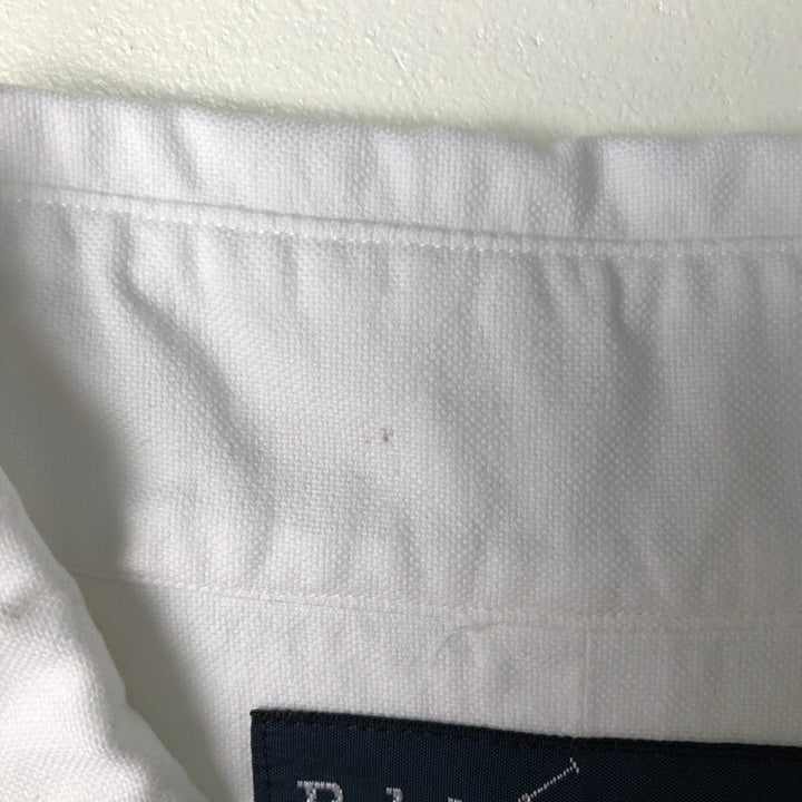 Ralph Lauren YARMOUTH long sleeve button down shirt, men's size L cotton white type Vintage Second Hand