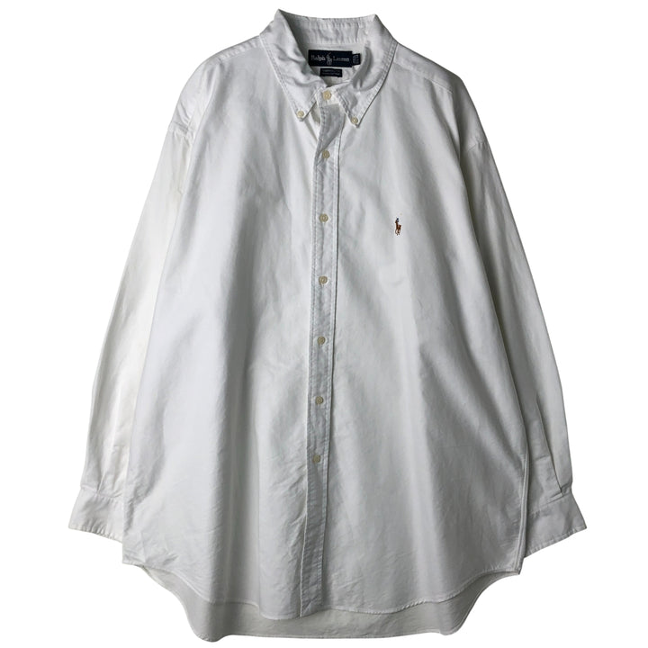 Ralph Lauren YARMOUTH long sleeve button down shirt, men's XL size cotton white type Vintage Second Hand