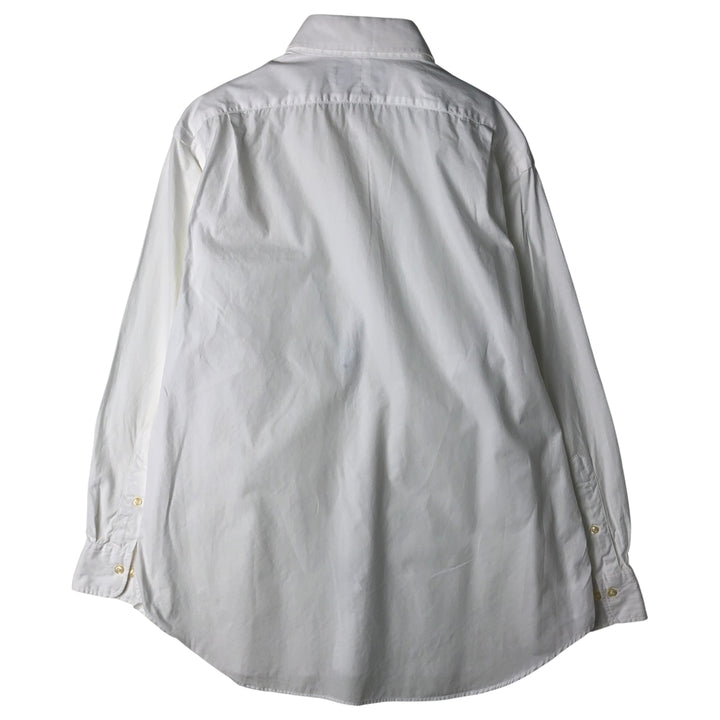 Ralph Lauren POLO by Ralph Lauren REGENT CUSTOM FIT wide collar long sleeve cotton shirt, men's size L cotton white type Vintage Second Hand