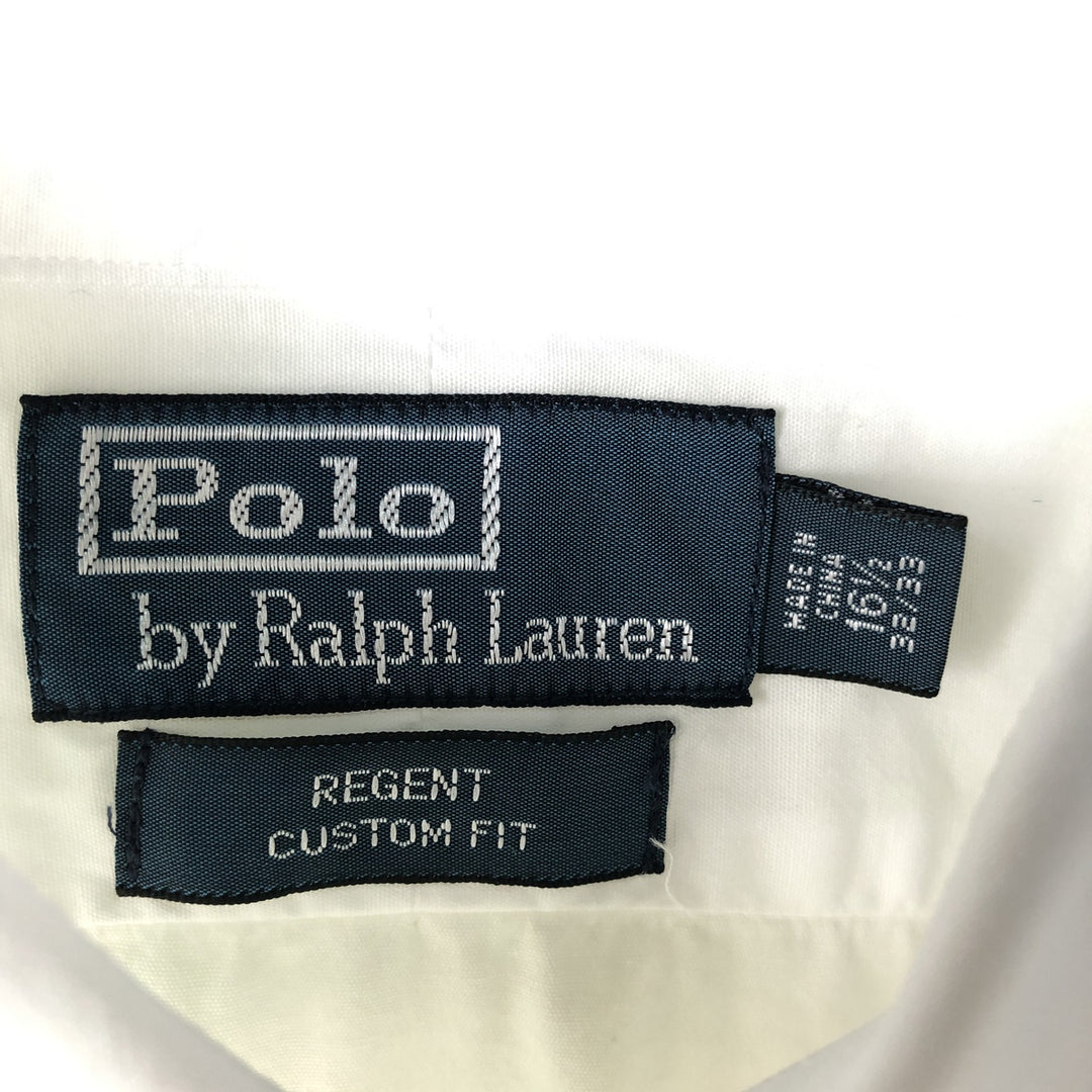 Ralph Lauren POLO by Ralph Lauren REGENT CUSTOM FIT wide collar long sleeve cotton shirt, men's size L cotton white type Vintage Second Hand