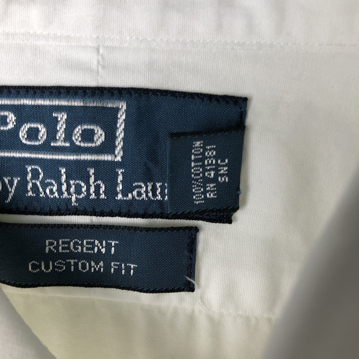 Ralph Lauren POLO by Ralph Lauren REGENT CUSTOM FIT wide collar long sleeve cotton shirt, men's size L cotton white type Vintage Second Hand