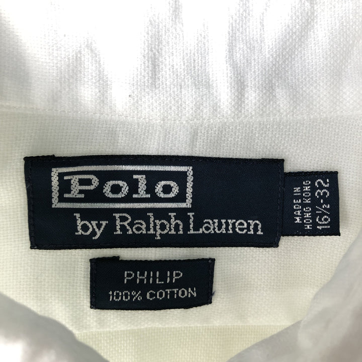 Ralph Lauren POLO by Ralph Lauren PHILIP long-sleeved cotton shirt with cuffs, men's size L cotton white type Vintage Second Hand