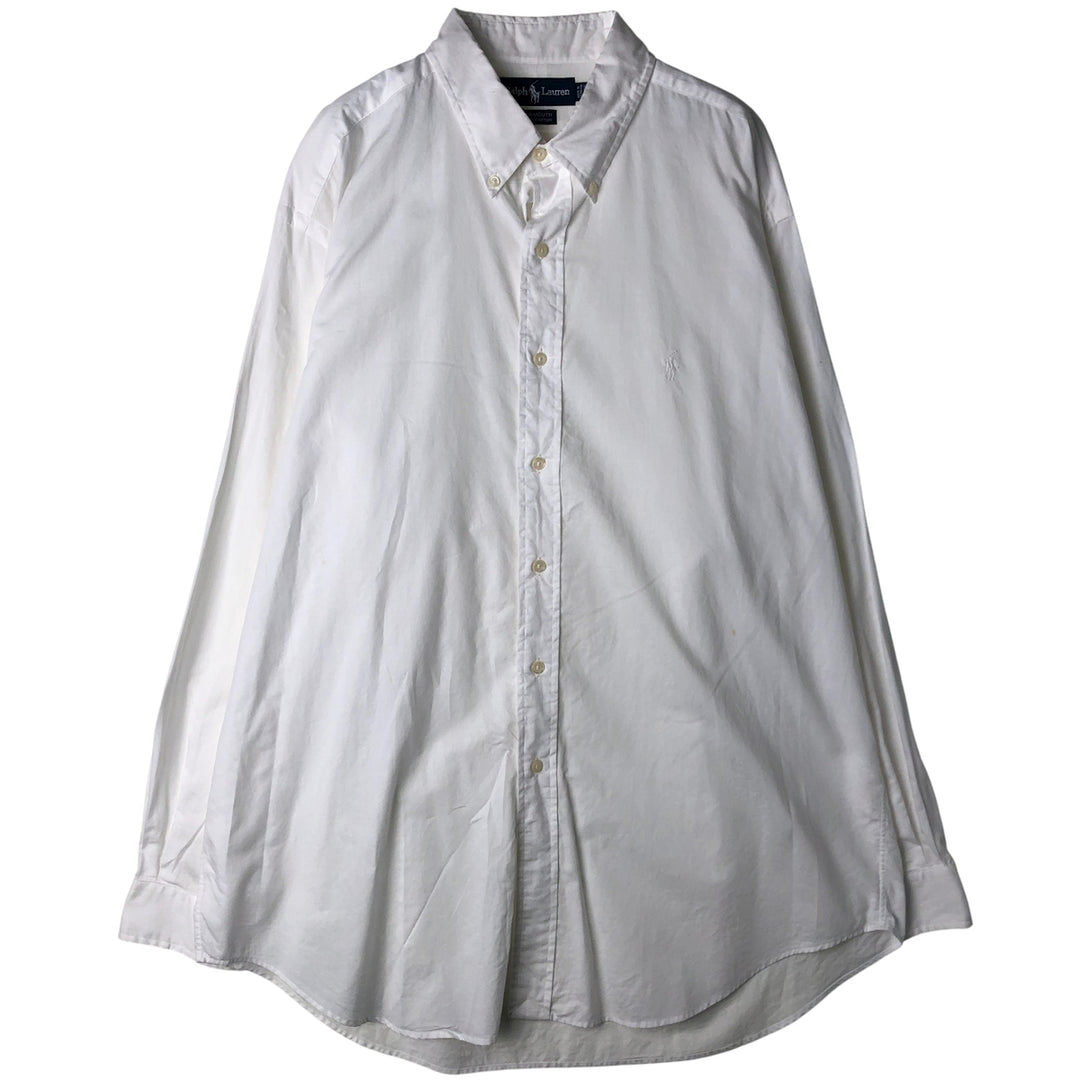 Ralph Lauren YARMOUTH long sleeve button down shirt, men's XL size cotton white type Vintage Second Hand
