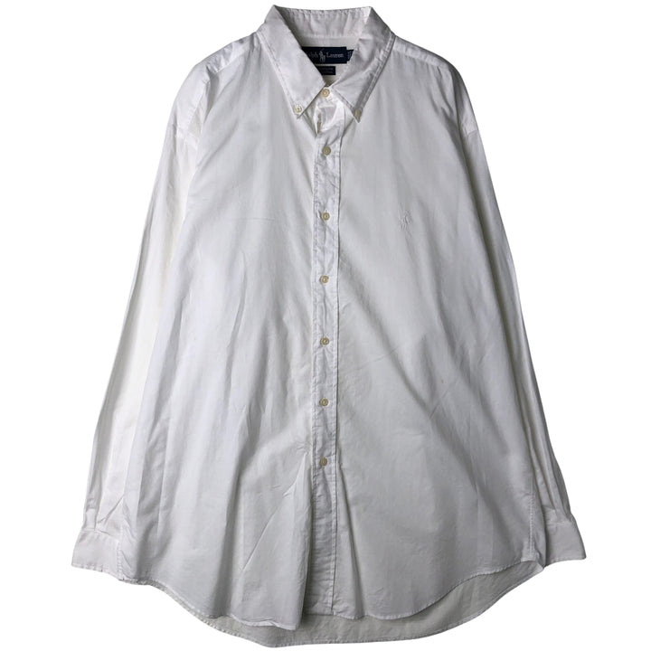 Ralph Lauren YARMOUTH long sleeve button down shirt, men's XL size cotton white type Vintage Second Hand