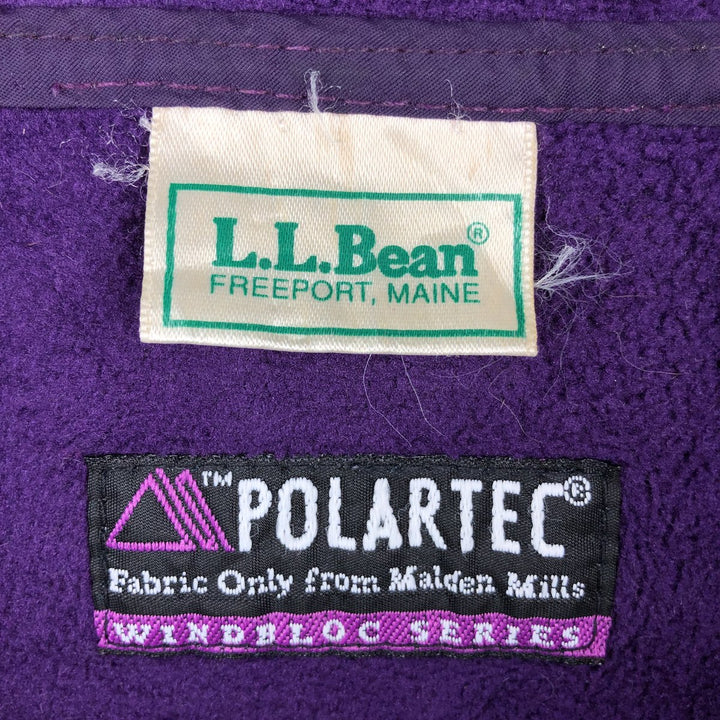 1990'S LLBean Half-Zip Fleece Pullover Hoodie, Men's XL, Vintage unclear green type Vintage Second Hand