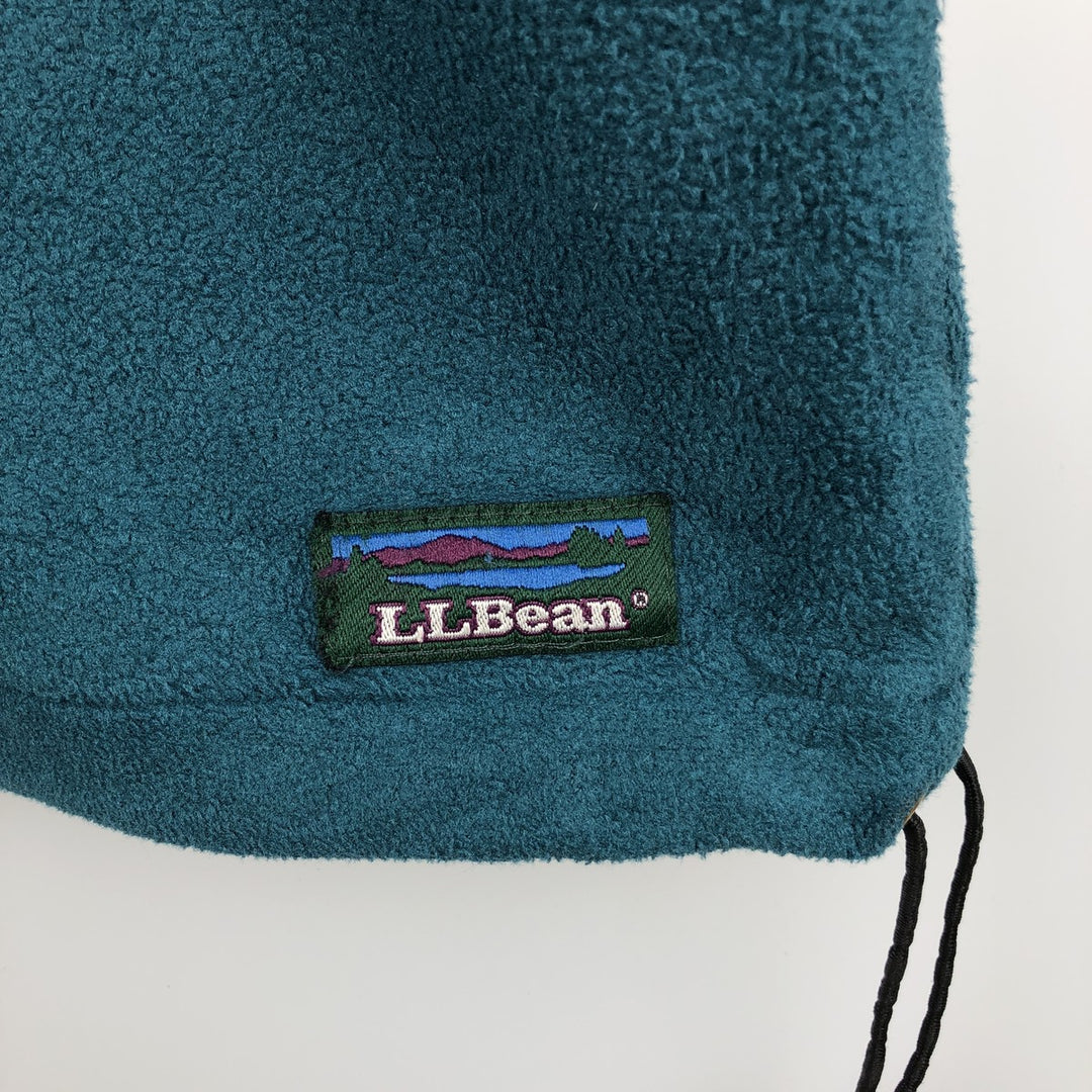 1990'S LLBean Half-Zip Fleece Pullover Hoodie, Men's XL, Vintage unclear green type Vintage Second Hand