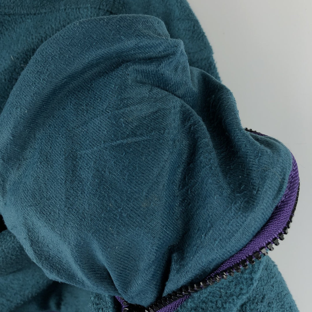 1990'S LLBean Half-Zip Fleece Pullover Hoodie, Men's XL, Vintage unclear green type Vintage Second Hand