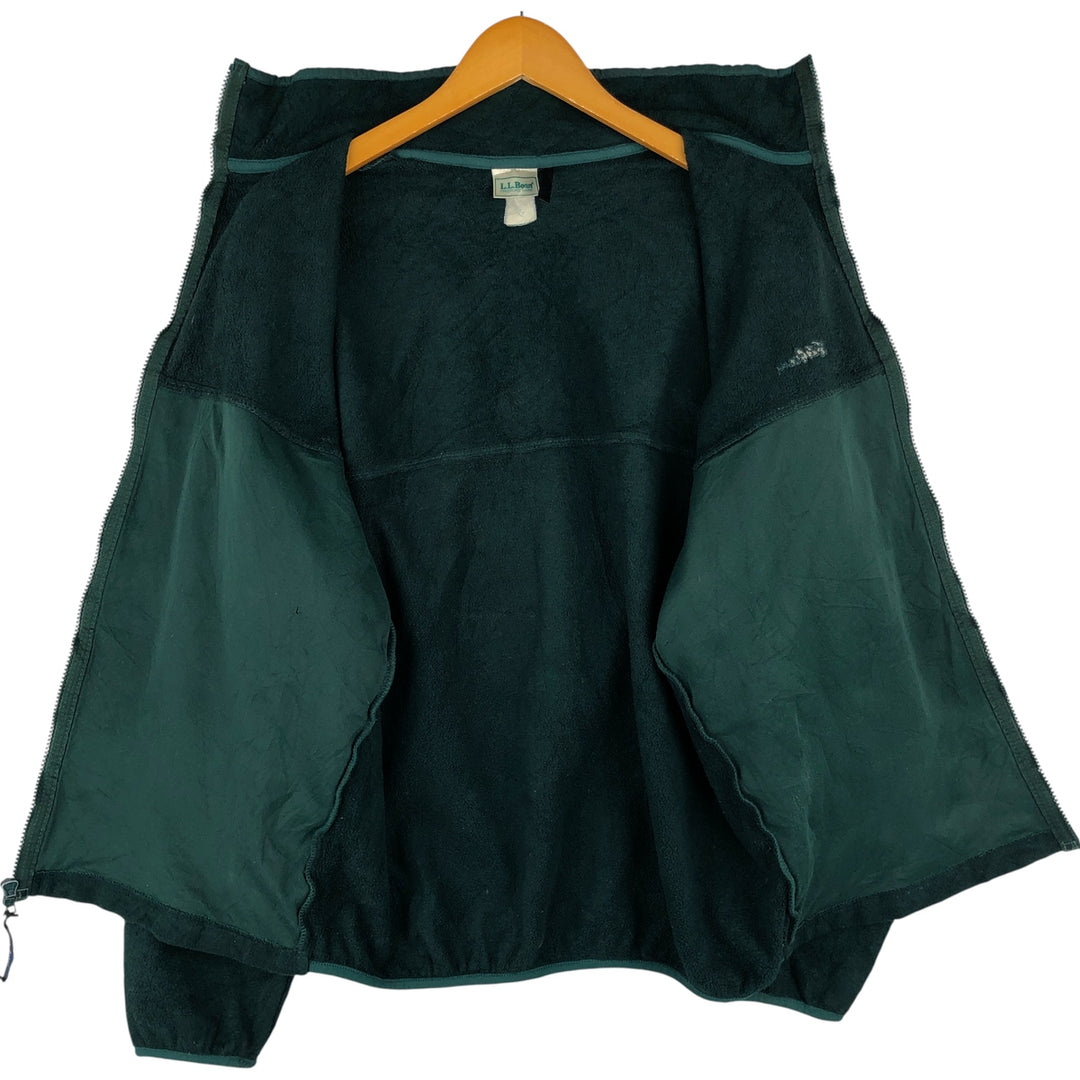 1990'S LL Bean Fleece Jacket, Men's XL, Vintage unclear green type Vintage Second Hand