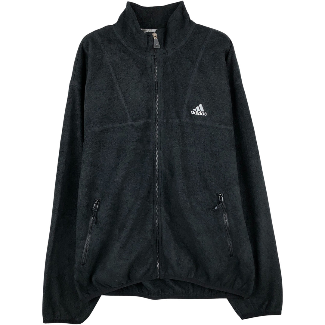 90'S Adidas Fleece Jacket, Men's Size L, Vintage polyester black type Vintage Second Hand