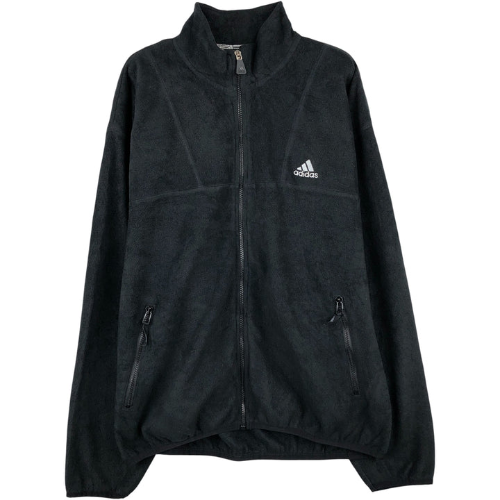 90'S Adidas Fleece Jacket, Men's Size L, Vintage polyester black type Vintage Second Hand