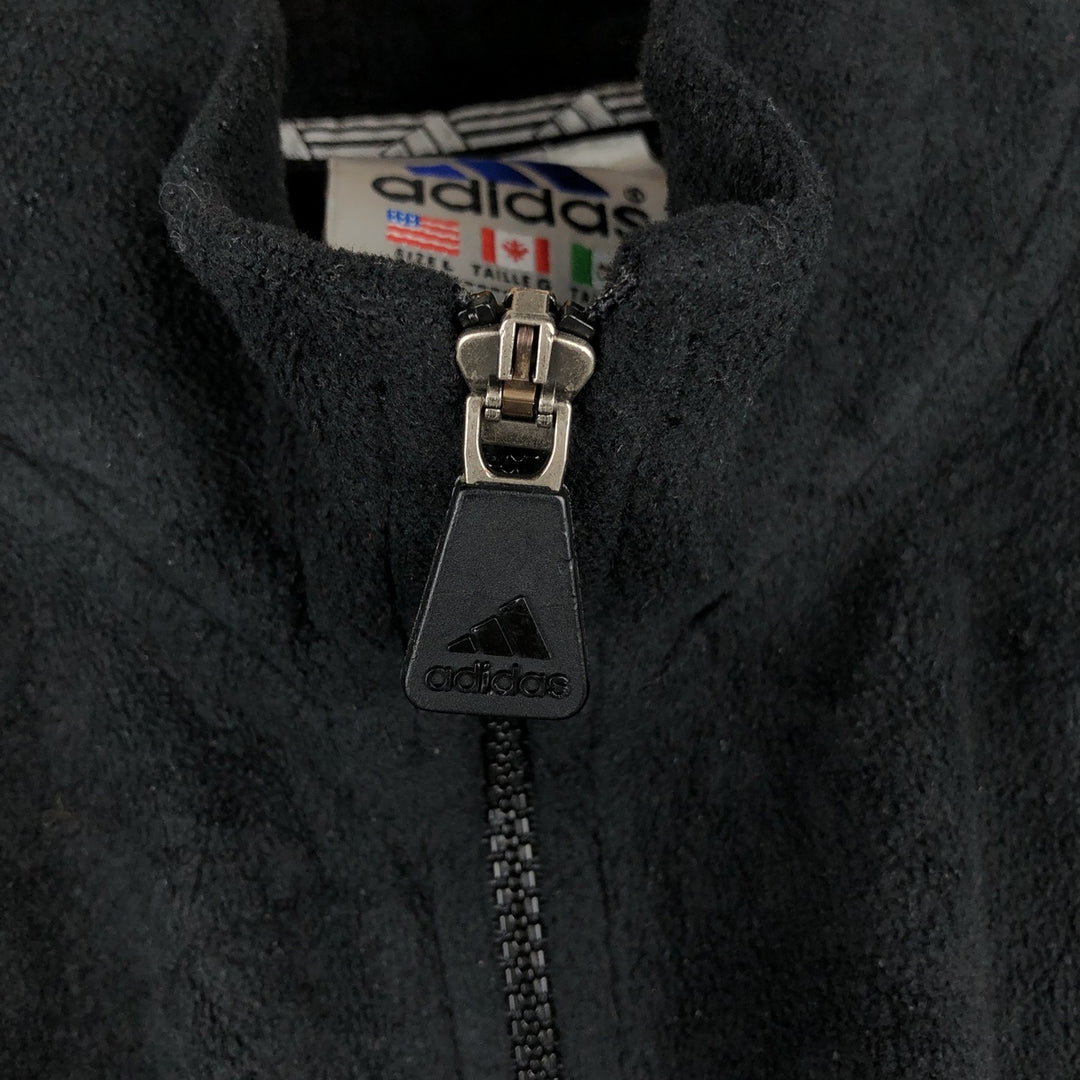 90'S Adidas Fleece Jacket, Men's Size L, Vintage polyester black type Vintage Second Hand