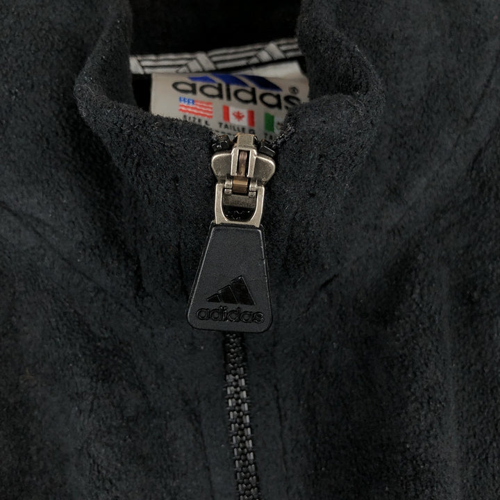 90'S Adidas Fleece Jacket, Men's Size L, Vintage polyester black type Vintage Second Hand