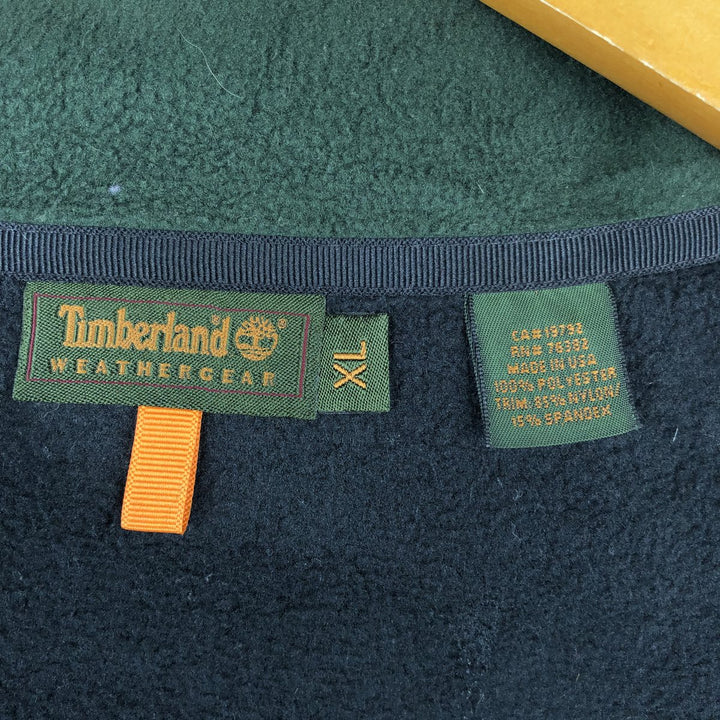 Vintage 90'S Timberland WEATHERGEAR fleece jacket, made in the USA, men's size XL polyester black type Vintage Second Hand