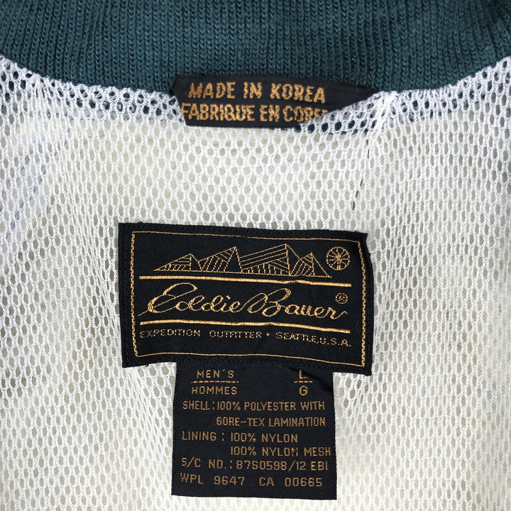 Vintage 1970s-1980'S Eddie Bauer GORE-TEX windbreaker with black tag, size L, men's polyester green type Vintage Second Hand