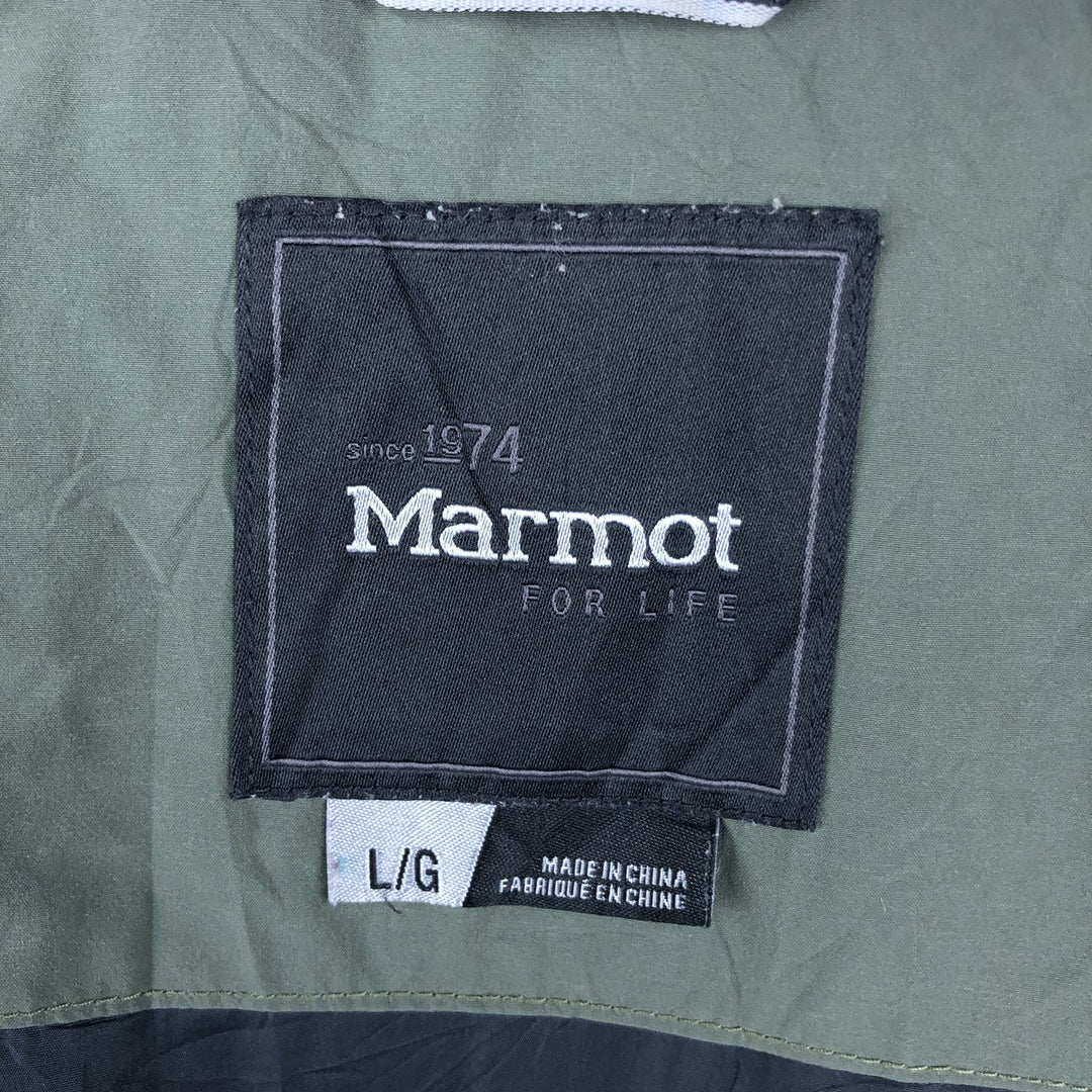 Marmot Hooded Windbreaker, Men's Size L polyester Khaki type Vintage Second Hand