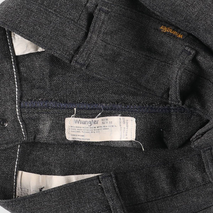 80s-90'S Wrangler Dress Jeans, Slacks, Made in USA, Men's, W33 equivalent, Vintage polyester gray type Vintage Second Hand