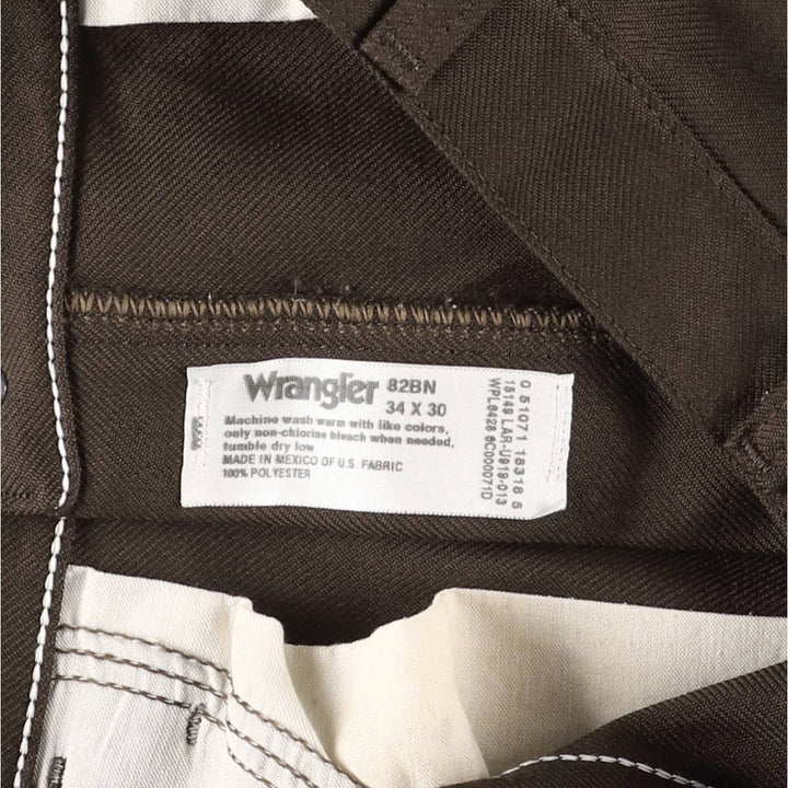 Vintage 90s-00'S Wrangler Dress Jeans, Men's Size 34 (W34) polyester brown type Vintage Second Hand