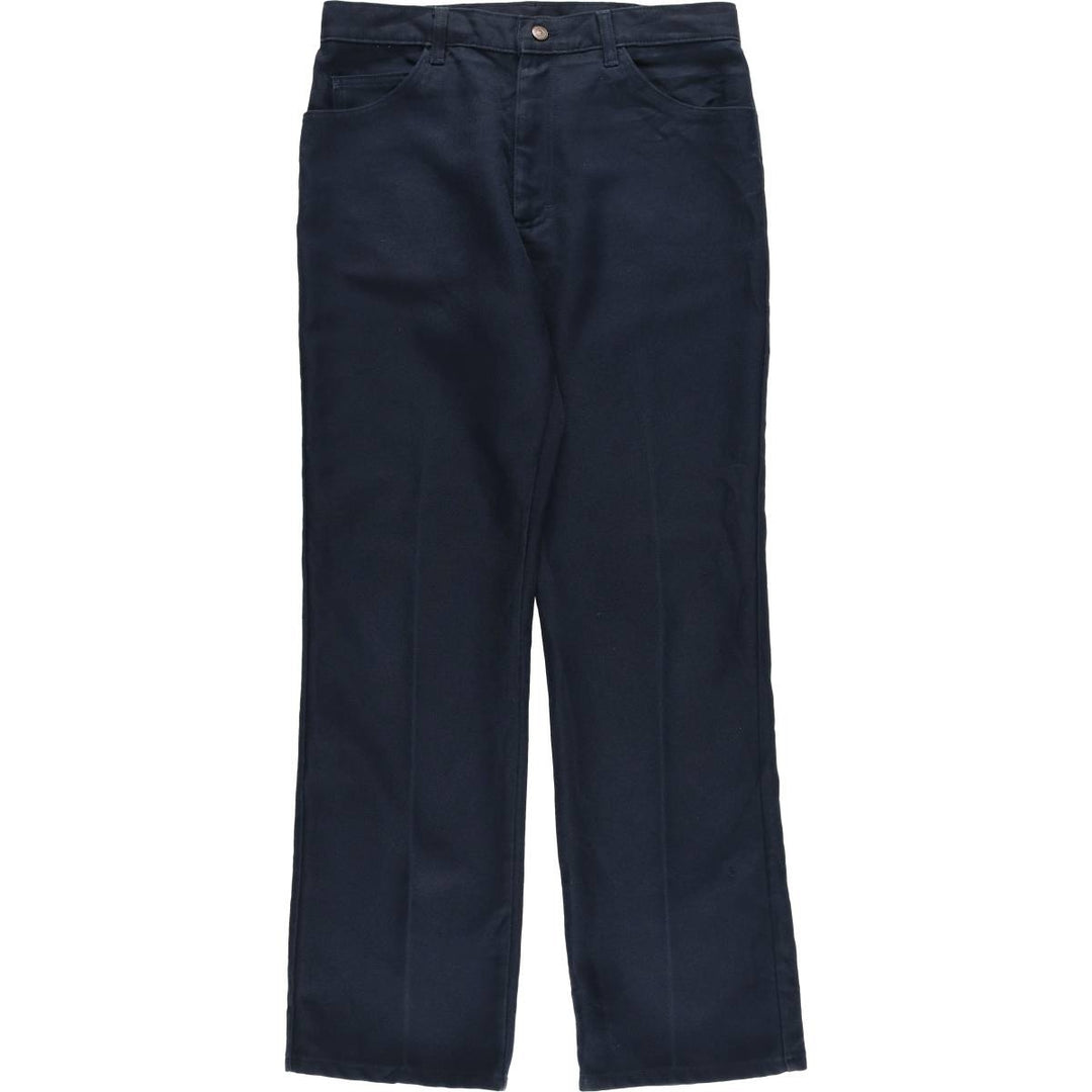 Vintage Lee STA-PREST flare pants from the 1980s, made in the USA, size W33. polyester navy blue type Vintage Second Hand