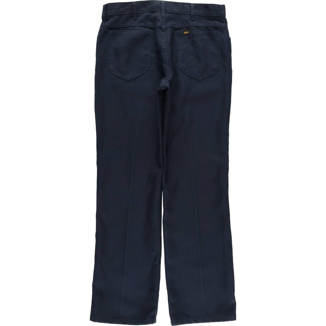 Vintage Lee STA-PREST flare pants from the 1980s, made in the USA, size W33. polyester navy blue type Vintage Second Hand