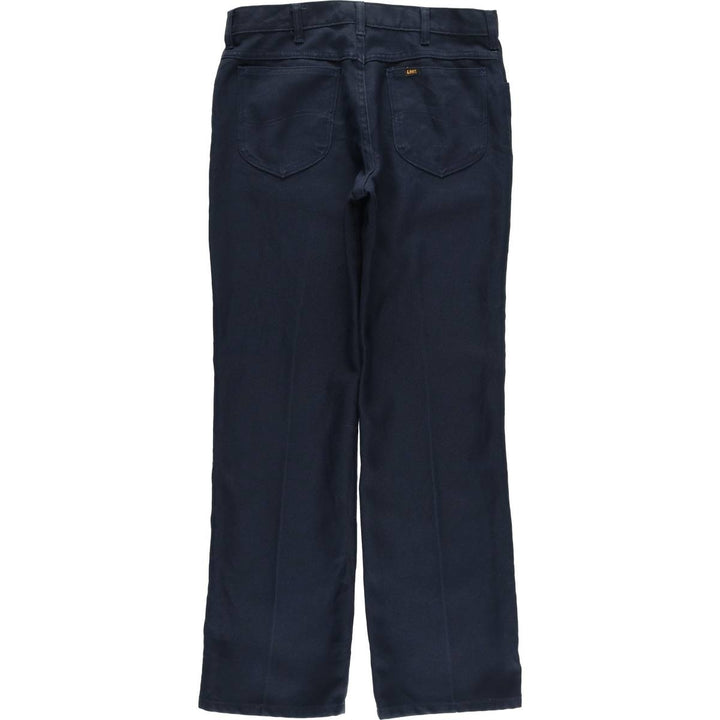 Vintage Lee STA-PREST flare pants from the 1980s, made in the USA, size W33. polyester navy blue type Vintage Second Hand