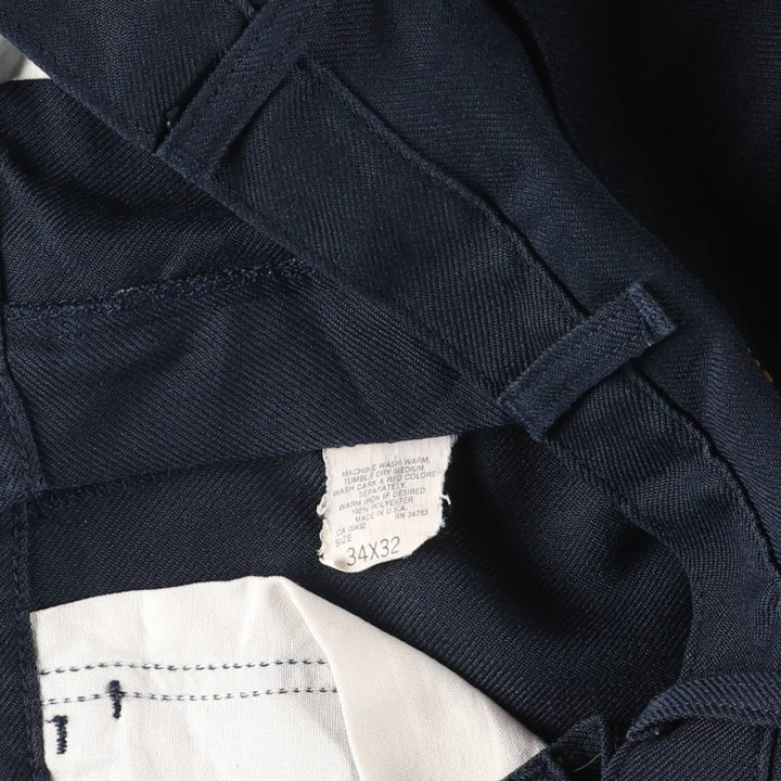 Vintage Lee STA-PREST flare pants from the 1980s, made in the USA, size W33. polyester navy blue type Vintage Second Hand