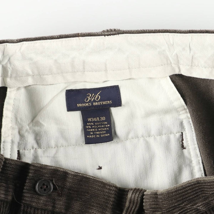 Brooks Brothers 346 Corduroy Pants for Men, W34 equivalent Organic cotton dark chocolate Vintage Second Hand