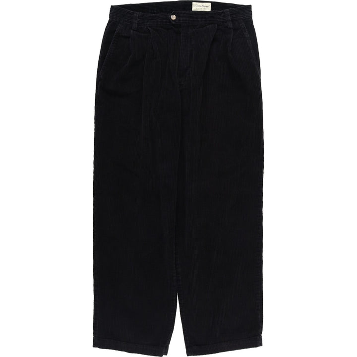Eddie Bauer Two-pleat Corduroy Pants for Men, Size W34 cotton black type Vintage Second Hand
