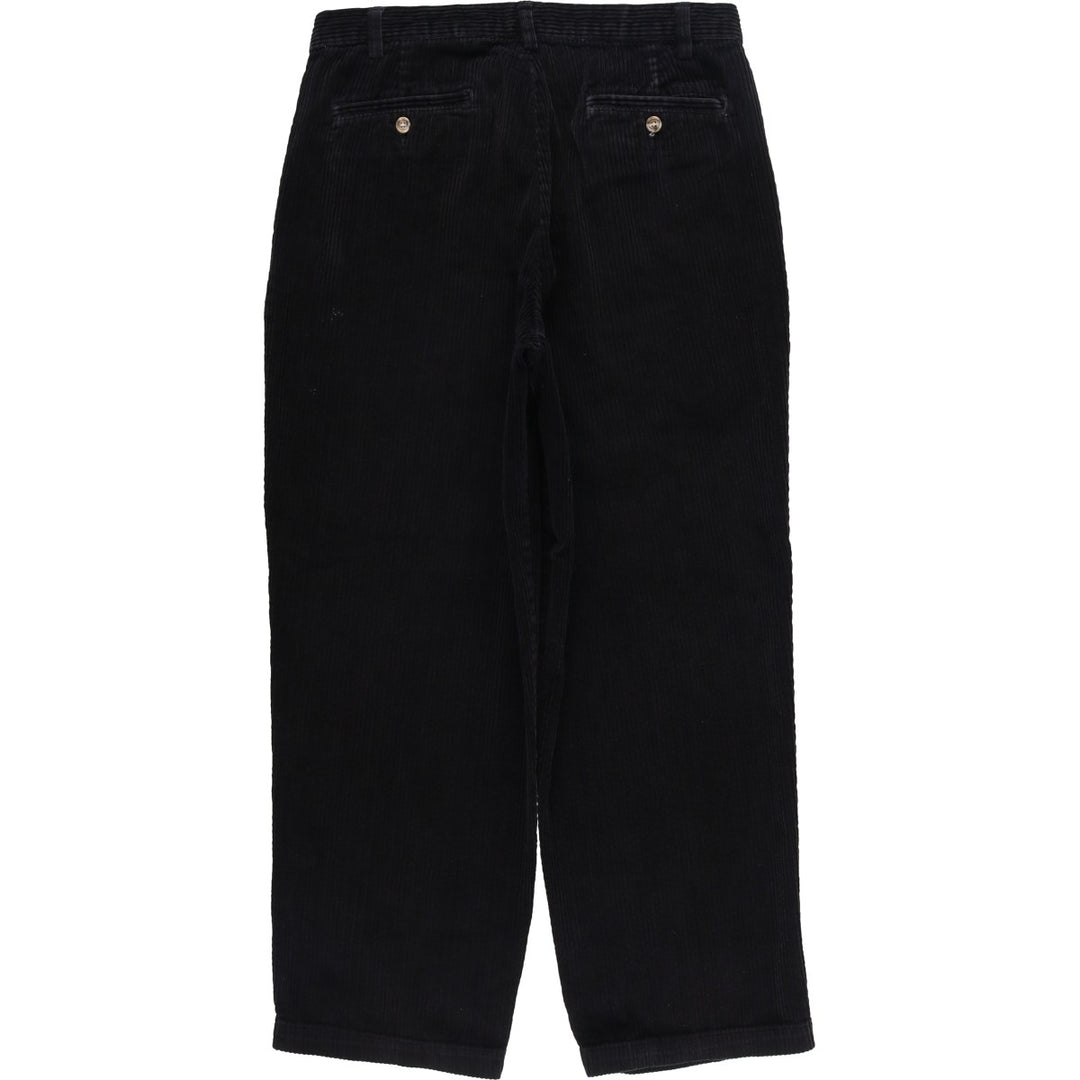 Eddie Bauer Two-pleat Corduroy Pants for Men, Size W34 cotton black type Vintage Second Hand