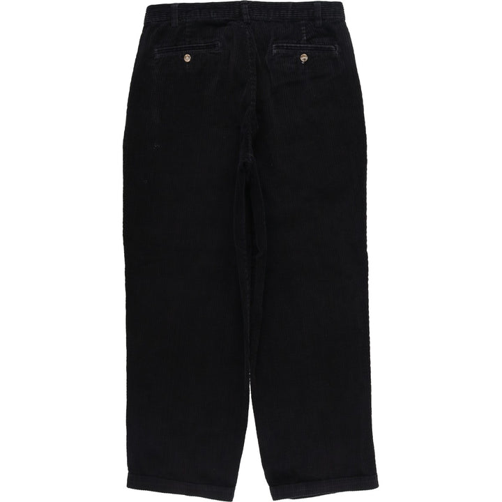 Eddie Bauer Two-pleat Corduroy Pants for Men, Size W34 cotton black type Vintage Second Hand