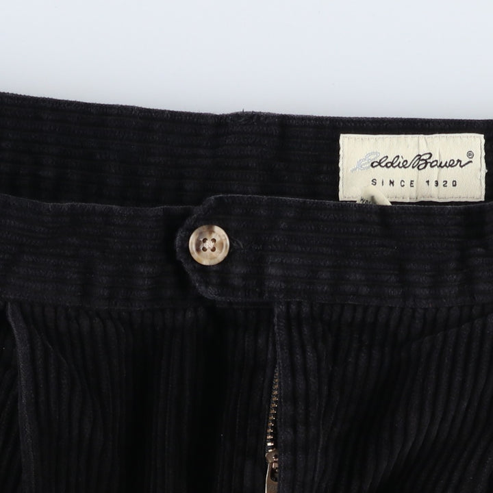 Eddie Bauer Two-pleat Corduroy Pants for Men, Size W34 cotton black type Vintage Second Hand