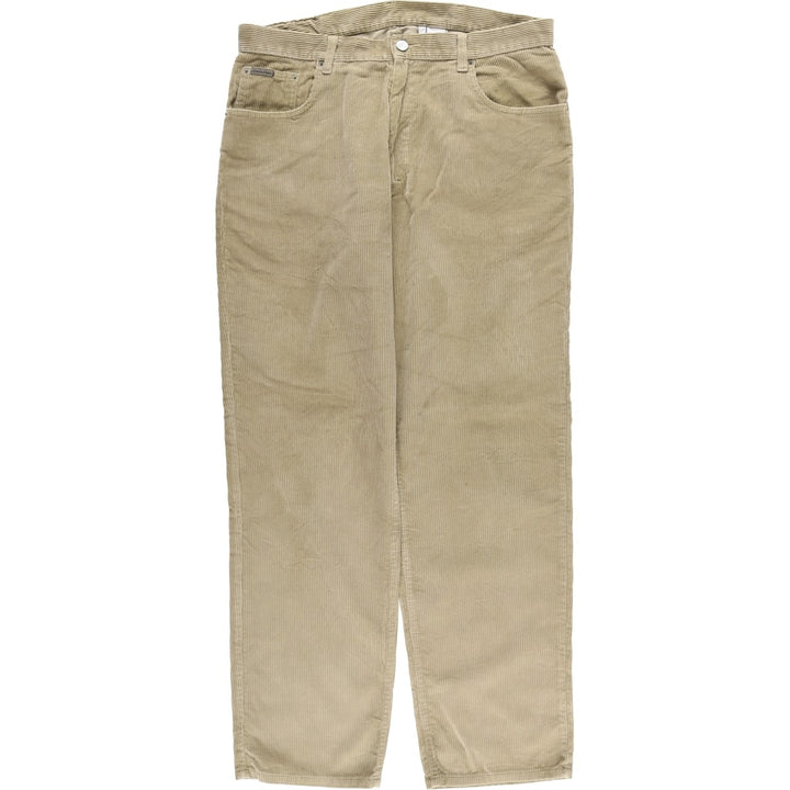 Calvin Klein wide-ribbed corduroy pants, made in the USA, men's size W36 cotton Beige type Vintage Second Hand