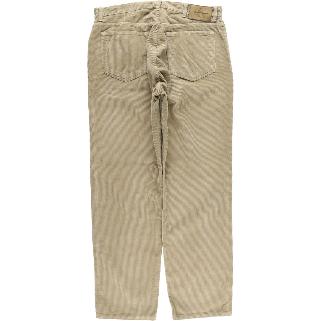 Calvin Klein wide-ribbed corduroy pants, made in the USA, men's size W36 cotton Beige type Vintage Second Hand