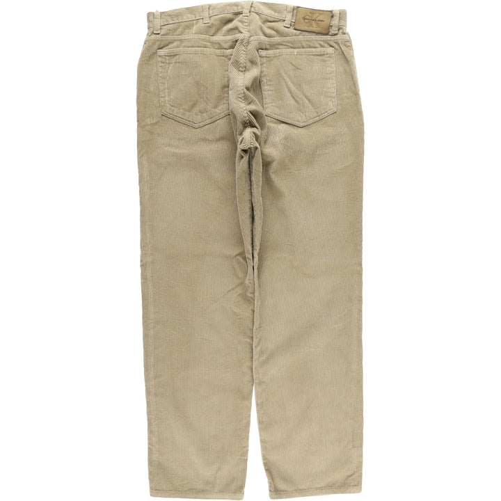Calvin Klein wide-ribbed corduroy pants, made in the USA, men's size W36 cotton Beige type Vintage Second Hand