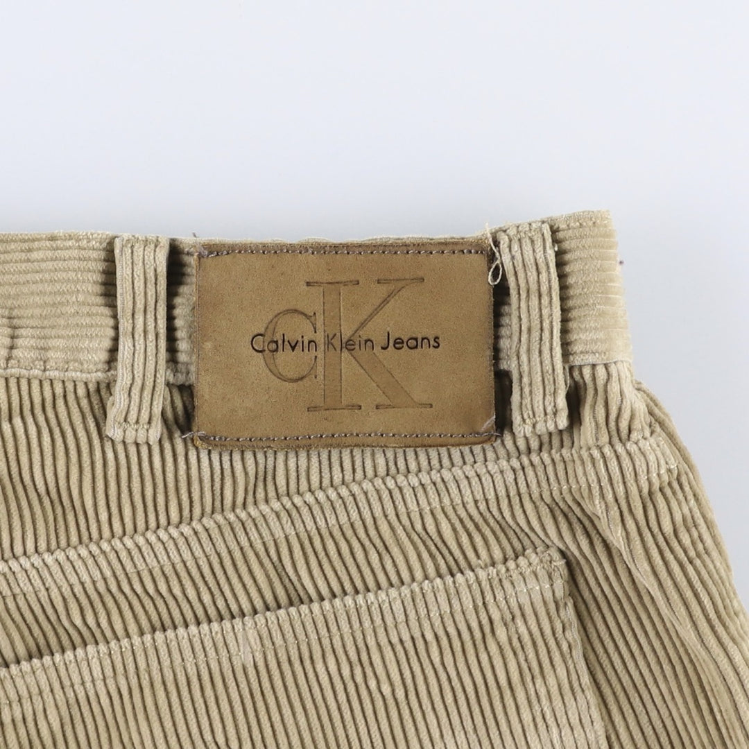 Calvin Klein wide-ribbed corduroy pants, made in the USA, men's size W36 cotton Beige type Vintage Second Hand