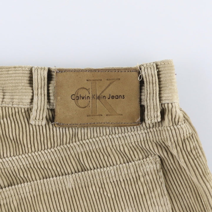Calvin Klein wide-ribbed corduroy pants, made in the USA, men's size W36 cotton Beige type Vintage Second Hand