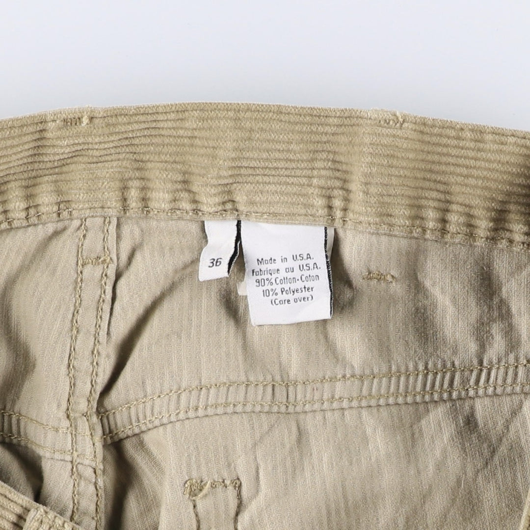 Calvin Klein wide-ribbed corduroy pants, made in the USA, men's size W36 cotton Beige type Vintage Second Hand