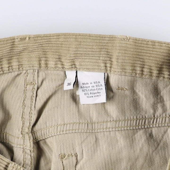 Calvin Klein wide-ribbed corduroy pants, made in the USA, men's size W36 cotton Beige type Vintage Second Hand