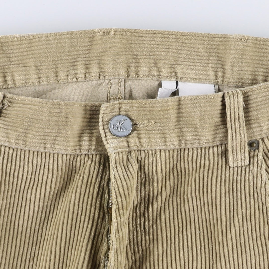Calvin Klein wide-ribbed corduroy pants, made in the USA, men's size W36 cotton Beige type Vintage Second Hand