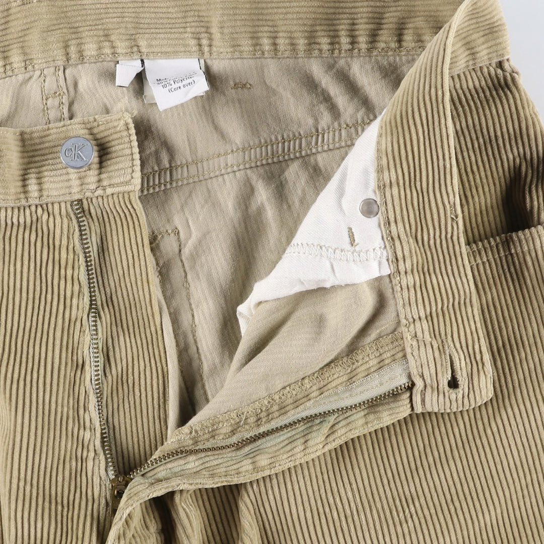 Calvin Klein wide-ribbed corduroy pants, made in the USA, men's size W36 cotton Beige type Vintage Second Hand