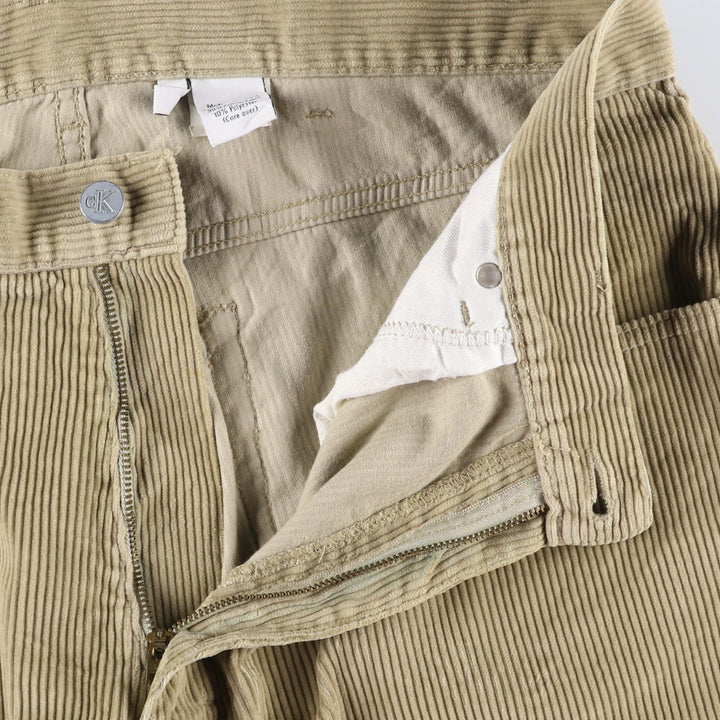 Calvin Klein wide-ribbed corduroy pants, made in the USA, men's size W36 cotton Beige type Vintage Second Hand