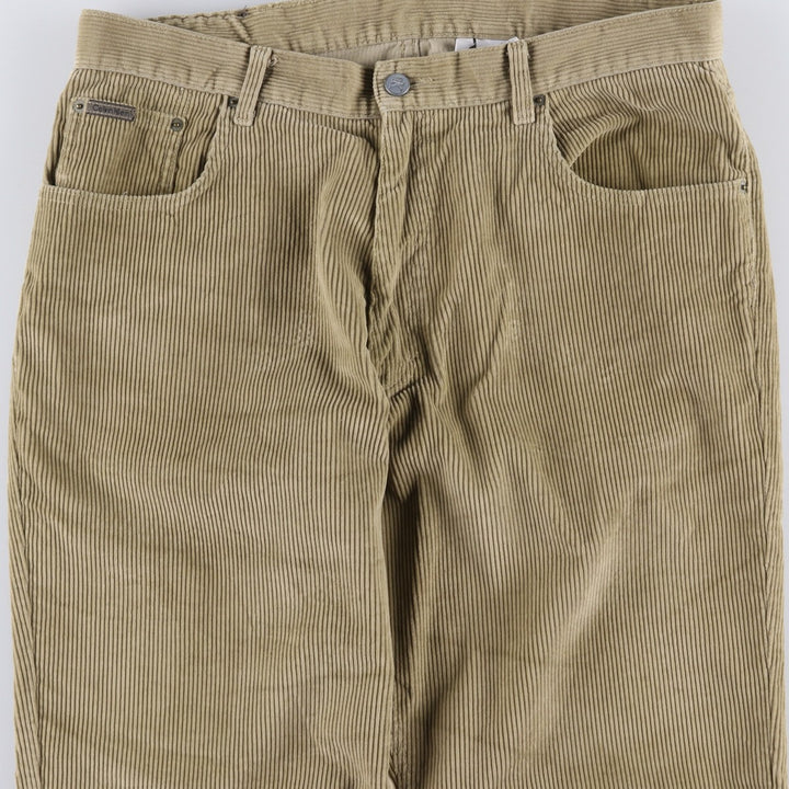 Calvin Klein wide-ribbed corduroy pants, made in the USA, men's size W36 cotton Beige type Vintage Second Hand