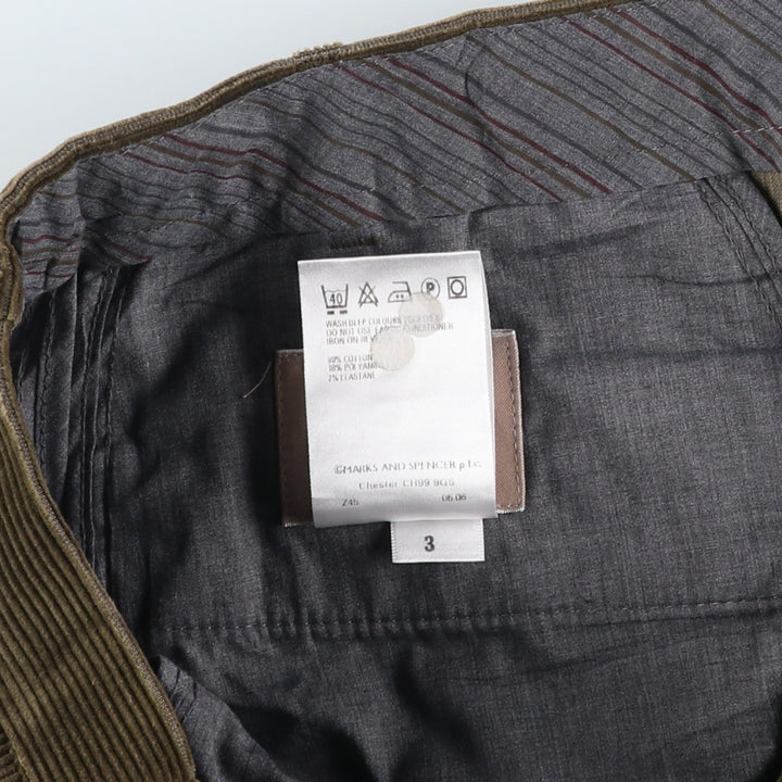 Marks and Spencer Men's Corduroy Pants, Size W35 cotton Khaki type Vintage Second Hand