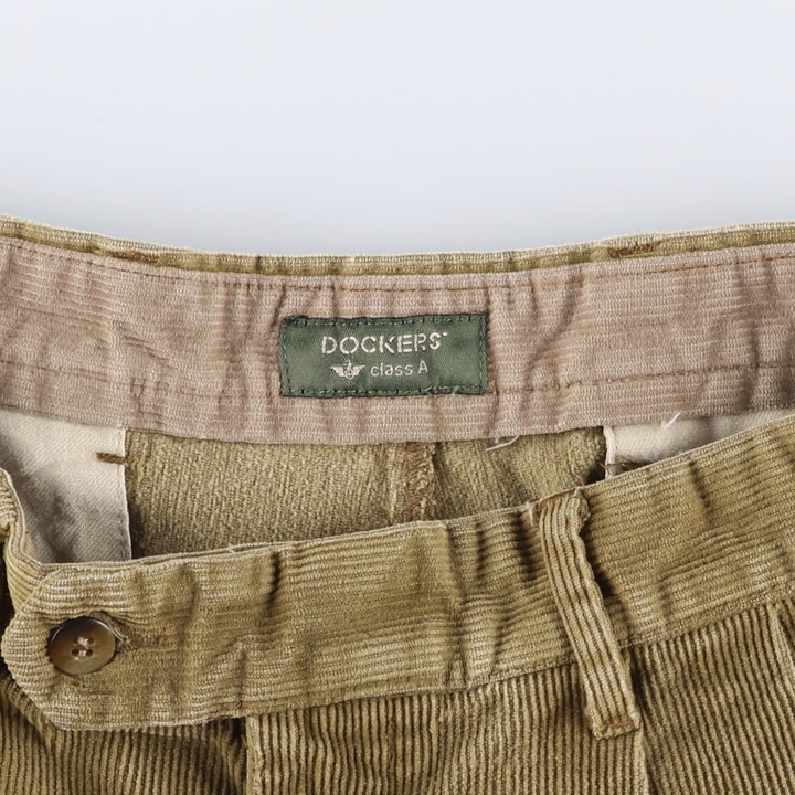 Dockers Class A Two-Pleated Corduroy Pants, Men's, Size W33 cotton Khaki type beige Vintage Second Hand