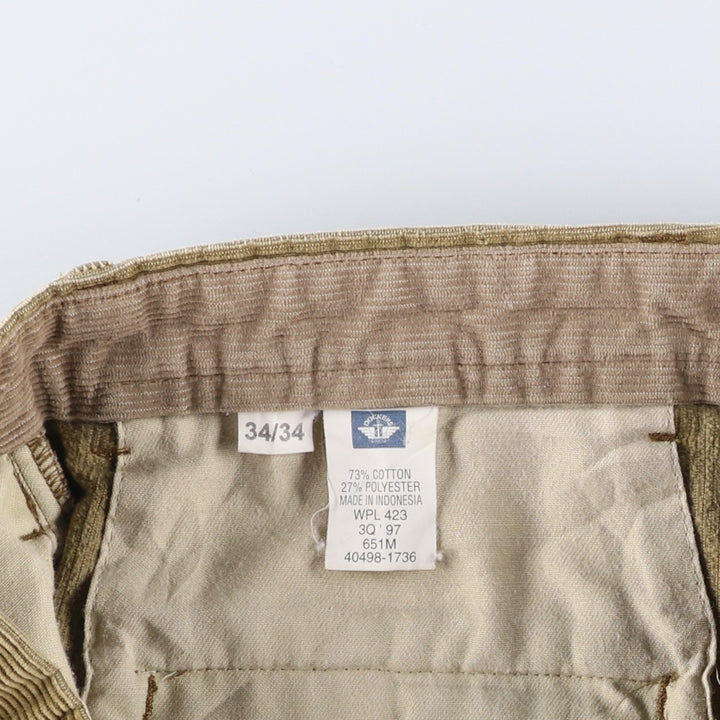 Dockers Class A Two-Pleated Corduroy Pants, Men's, Size W33 cotton Khaki type beige Vintage Second Hand