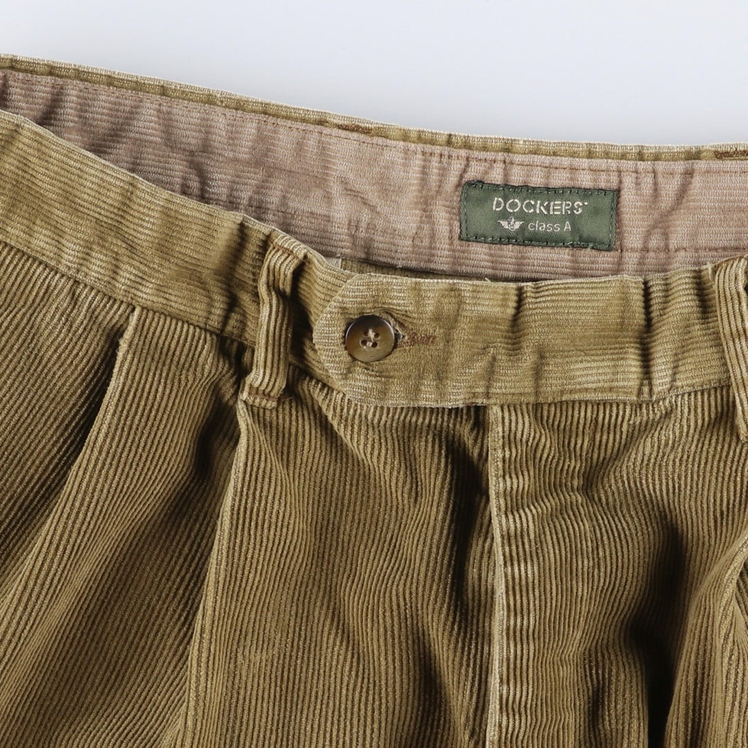 Dockers Class A Two-Pleated Corduroy Pants, Men's, Size W33 cotton Khaki type beige Vintage Second Hand